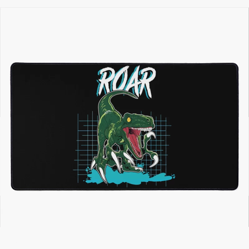 Velociraptor Roar: Neo-Retro Power Desk Mat