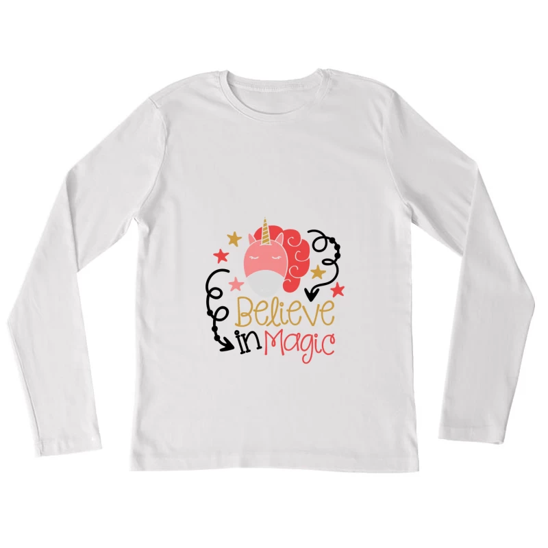 Crois en la magie de la licorne Femme Manches Longues T-Shirt