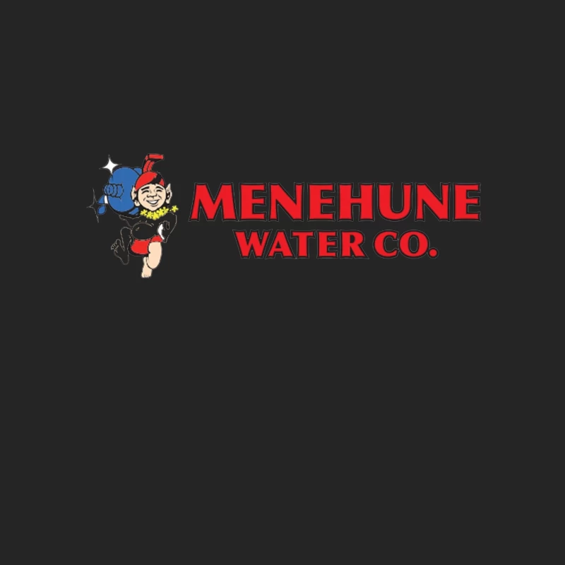 Vintage Menehune Water Company Logo with Cartoon Mascot Female Pullover Sweatshirt