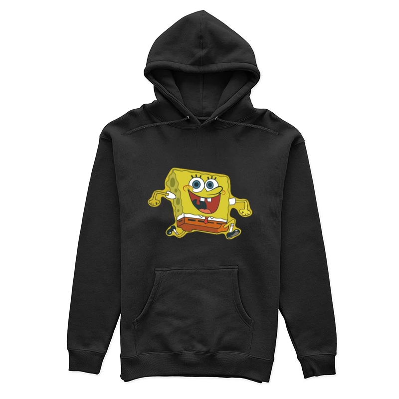 Personaggio giallo dei cartoni animati felice Felpa con cappuccio Donna