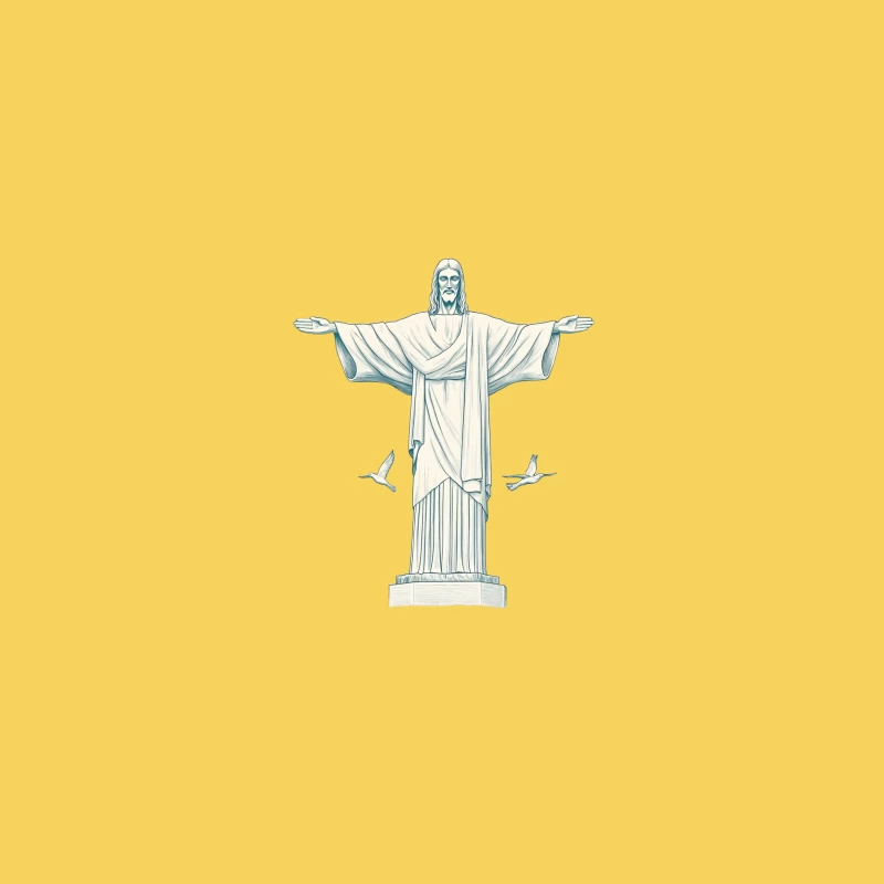Iconic Christ the Redeemer Statue: Brazilian Landmark and Christian Symbol Bucket Hat