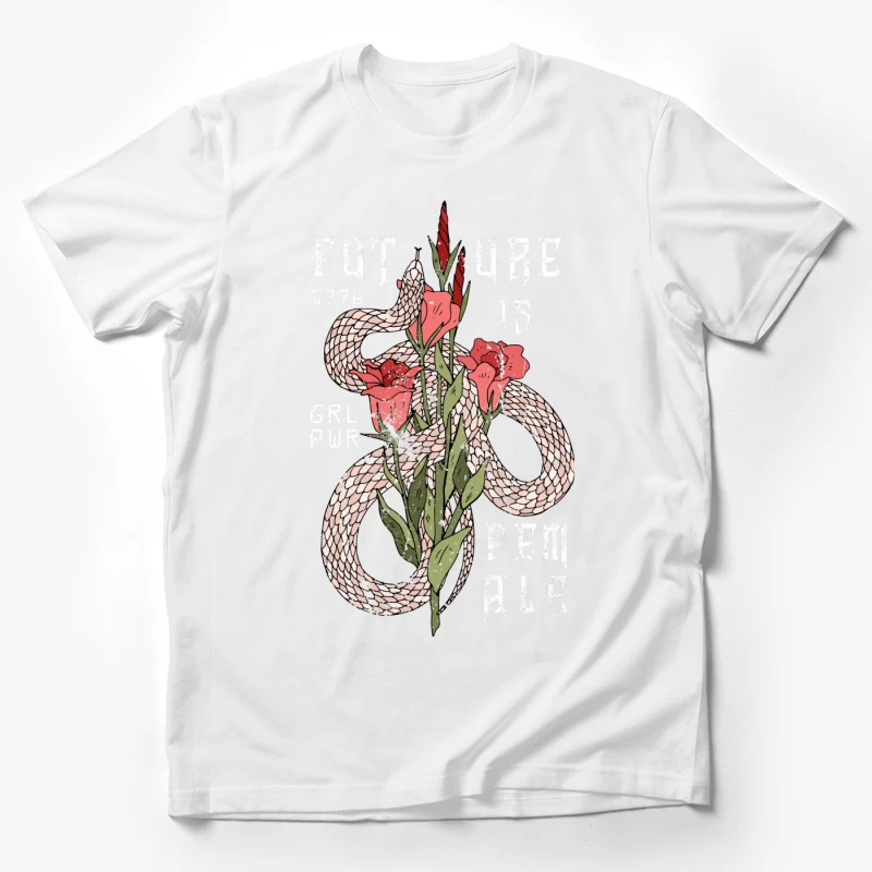 L'avenir est féminin avec serpent et fleurs Homme T-Shirt