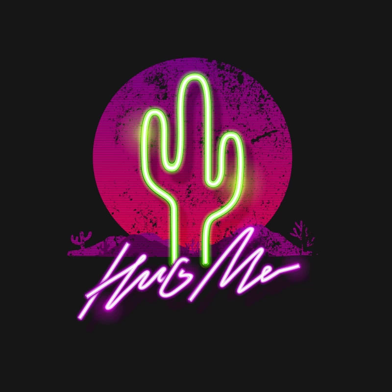 Cactus Néon et Coucher de Soleil Femme T-Shirt