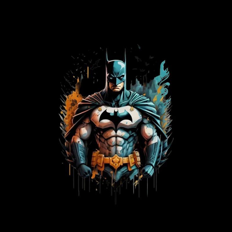 Dynamic Illustration of Batman Throw Pillow