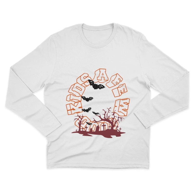 Halloween-Baum mit Fledermäusen Herren Langarm T-Shirt