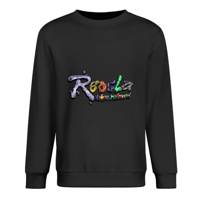 Psychedelisches Retro-Design mit Botschaft Herren Pullover Sweatshirt