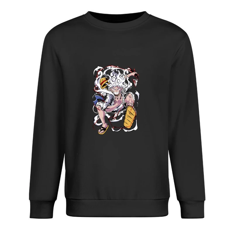 Anime-Kämpfer mit Rauch und Blitz Herren Pullover Sweatshirt