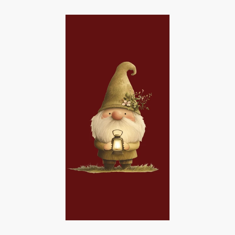 Whimsical Garden Gnome with Lantern: Cute Woodland Fantasy Illustration iPhone Case