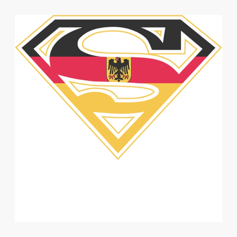 German Superman: Patriotic Superhero Emblem Pin