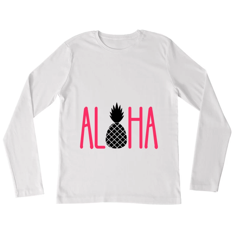 Lettres amusantes en rose Femme Manches Longues T-Shirt