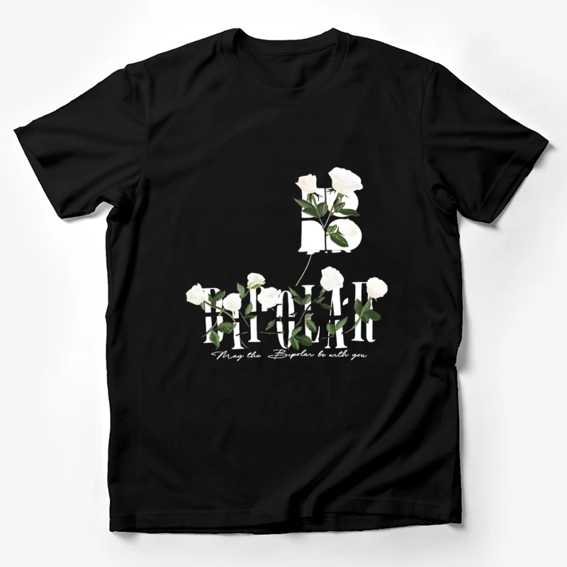 Graphiques de roses blanches avec texte Homme T-Shirt