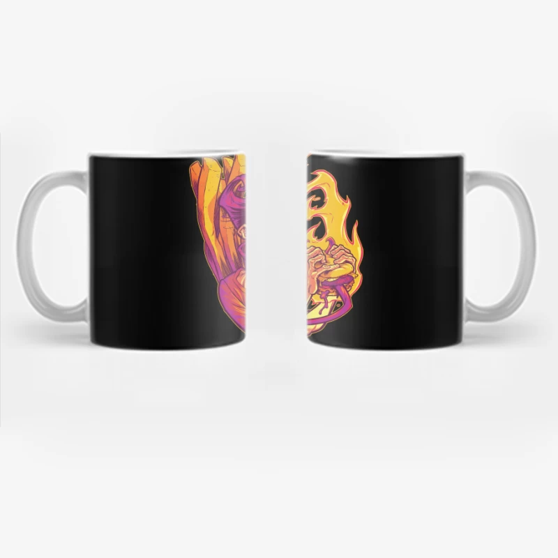 Flaming Burger Delight Coffee Mug