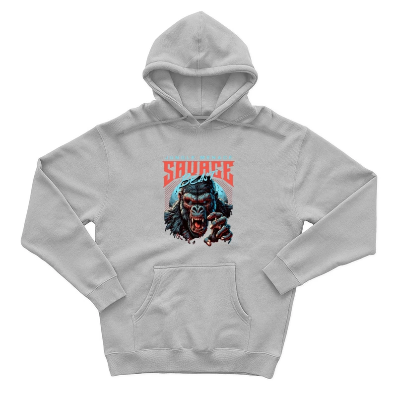 Savage Jungle Gorilla Monster Retro Art Design Male Pullover Hoodie