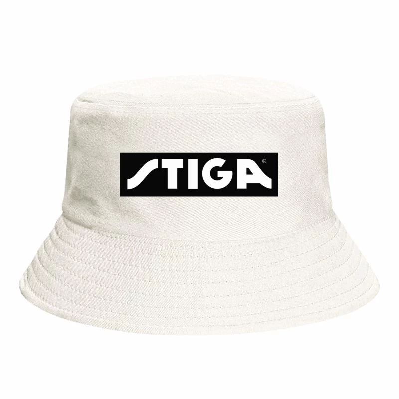 STIGA Sports Equipment Brand Logo in Black and White Bucket Hat