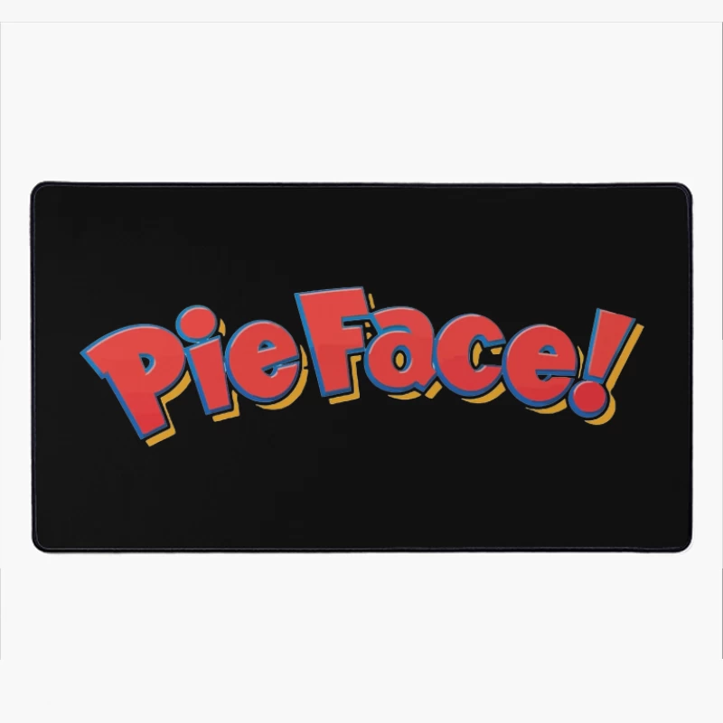 Pie Face Classic Game Logo in Red Cartoon Letters Desk Mat