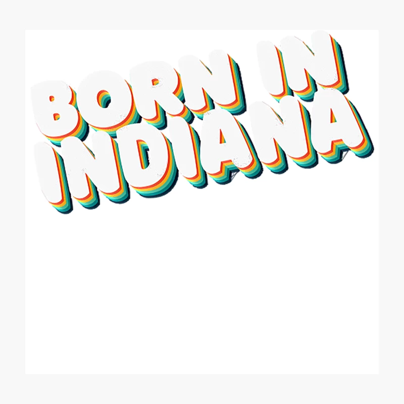 Born In Indiana - 80_s Retro Style Typographic Design Throw Pillow