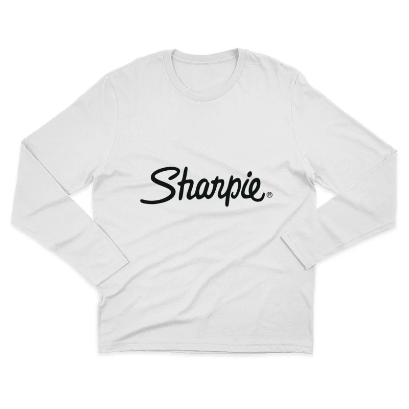 Sharpie Brand Logo in Classic Black Script Typography Male Long Sleeve T-Shirt