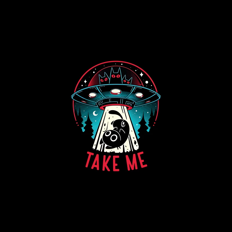 Take Me – UFO & Cat Abduction Whimsy iPhone Case