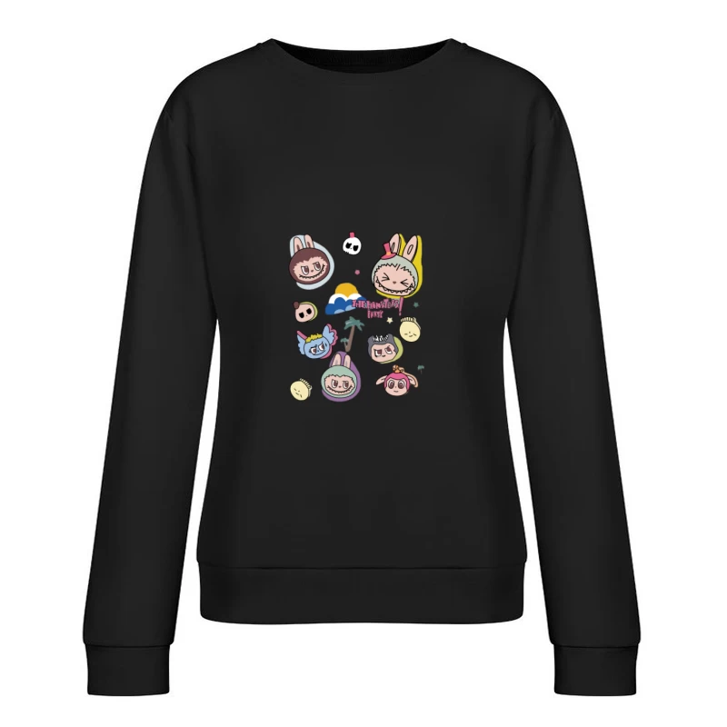 Design de fête de monstres mignons Femme Sweat-shirt à enfiler