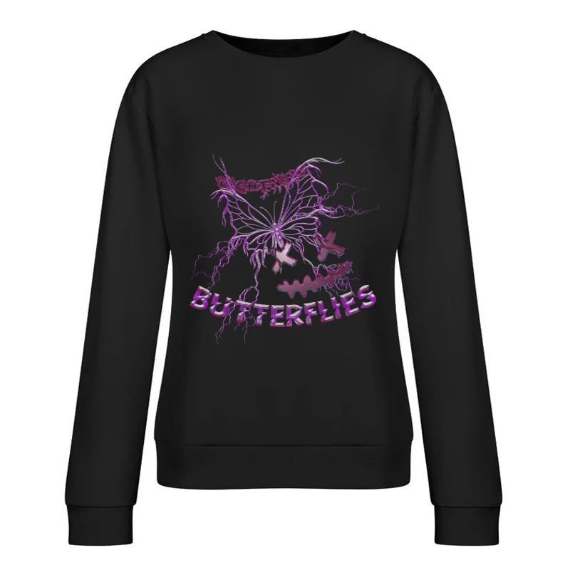 Elektrisches Schmetterlingsdesign Damen Pullover Sweatshirt