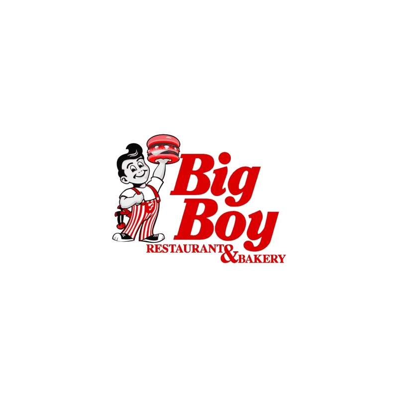 Vintage Big Boy Restaurant and Bakery Logo with Cartoon Mascot Coffee Mug