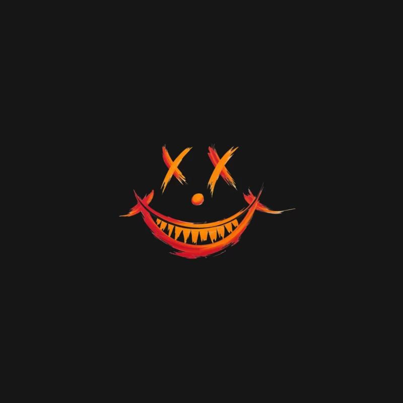 Abstract Creepy Halloween Smiley Face Female Long Sleeve T-Shirt