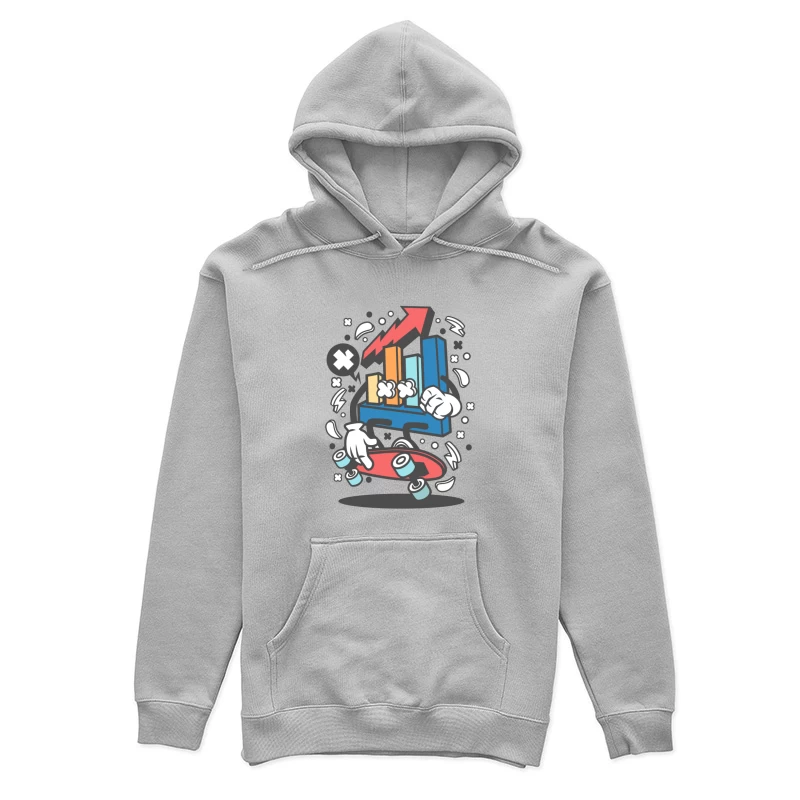Diagramme en barres dynamique sur un skateboard Femme Sweat à capuche