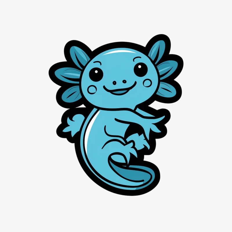 Illustrazione di un axolotl felice in stile cartone animato Felpa pullover Donna