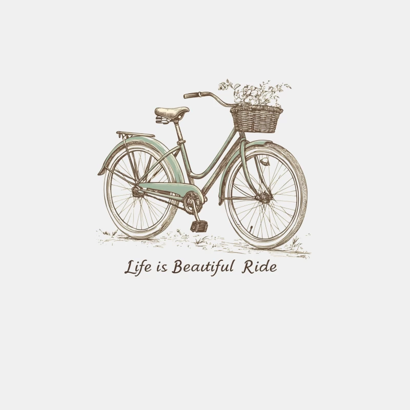 Vintage Bicycle Illustration with Inspirational Quote Male Tank Top