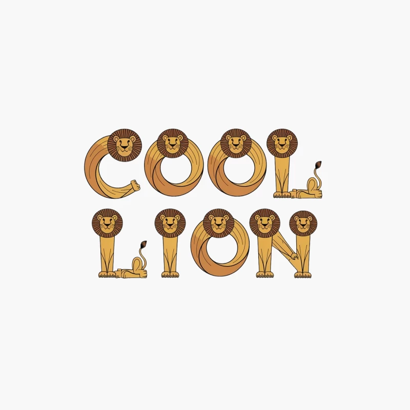 Cool Lion Typography: Animal-Themed Text Design Cotton Tote Bag