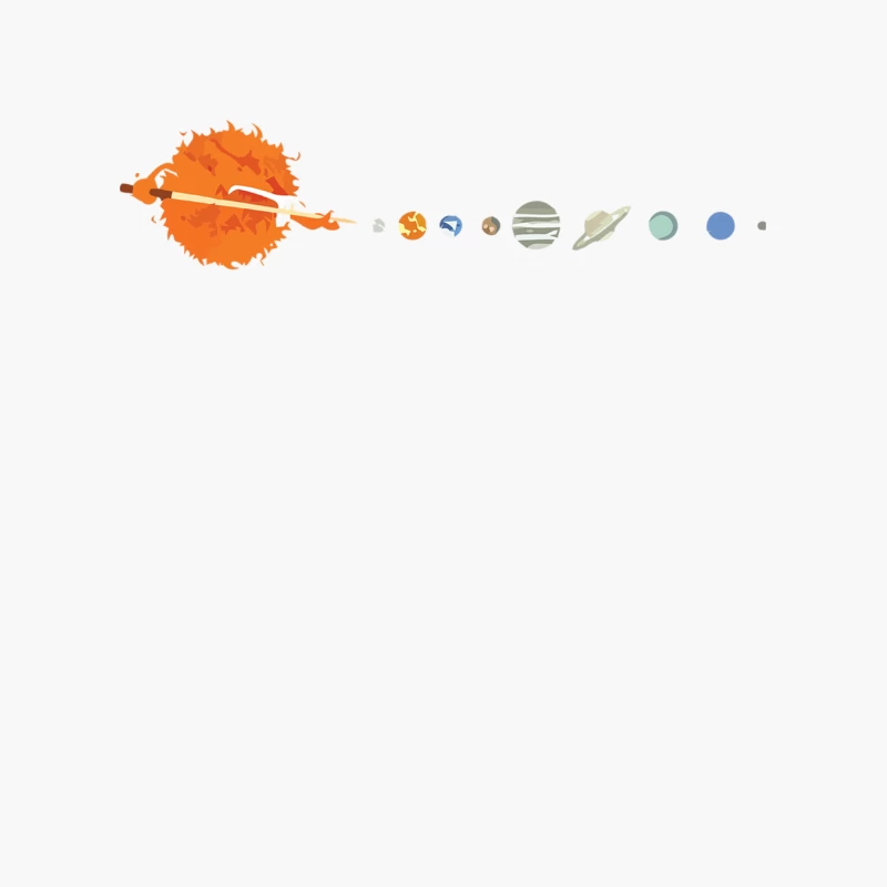 Illustrated Solar System: Sun and Planets in Space Cotton Tote Bag