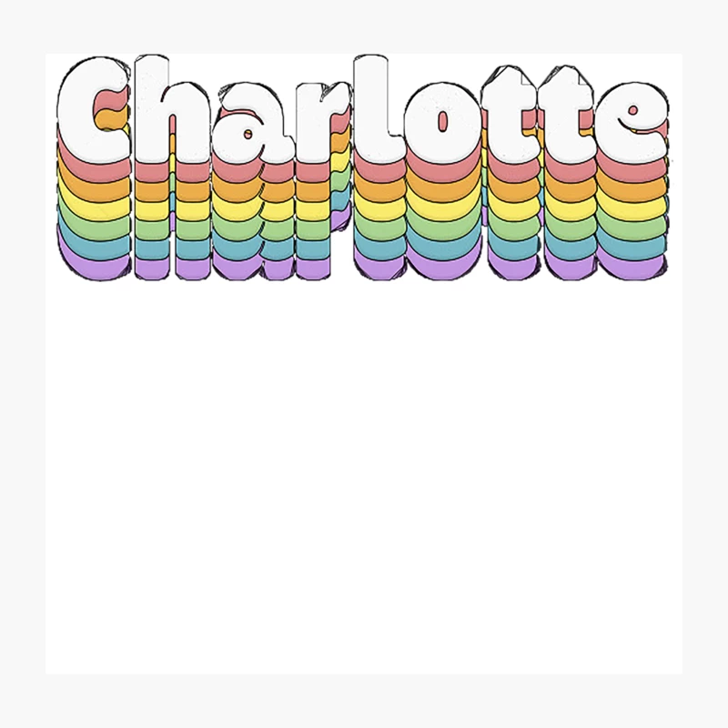 Charlotte  Retro Typography Design Throw Pillow