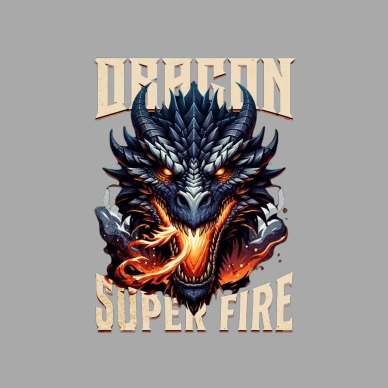 Menacing Dragon Head with Super Fire Flames Female Pullover Hoodie