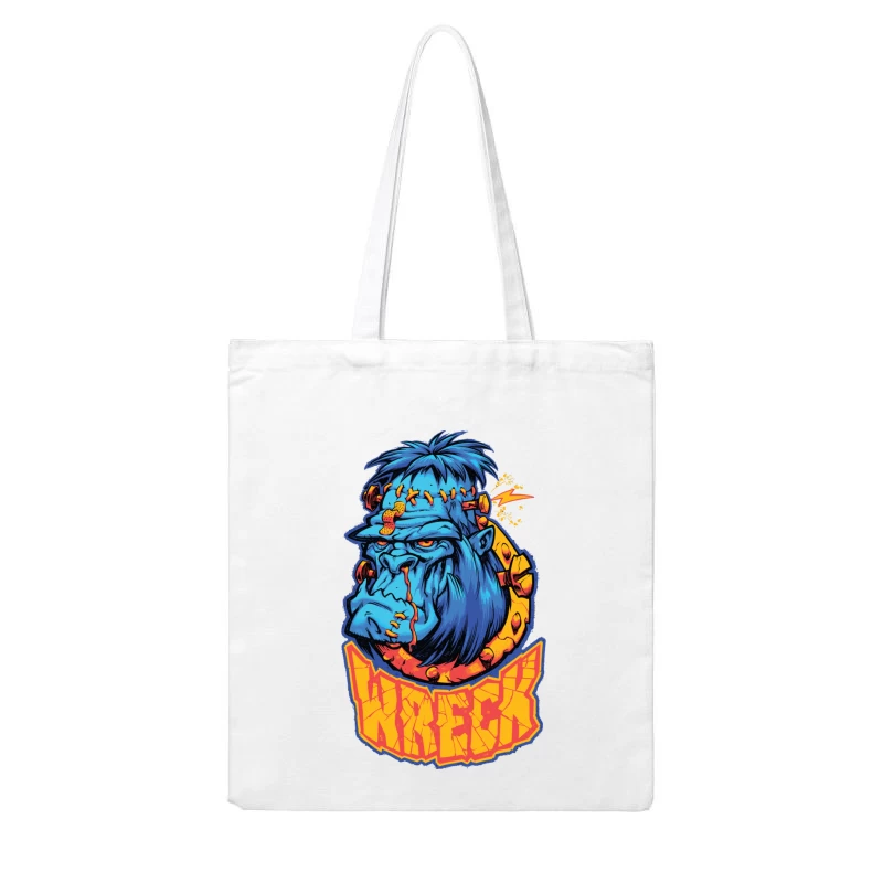 Colorful Cartoon Gorilla Illustration Cotton Tote Bag