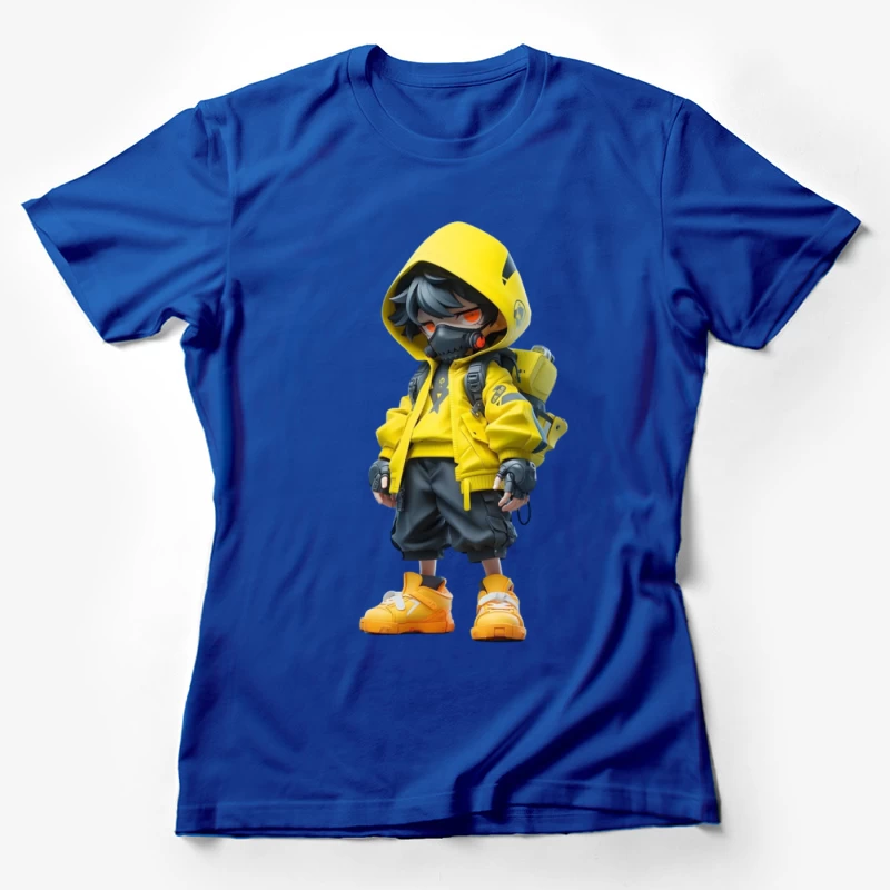 Kreatives Streetwear-Design mit gelbem Hoodie Damen T-Shirt