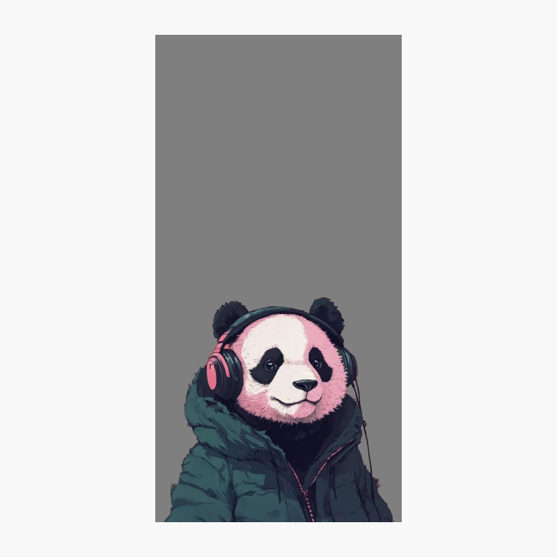 Cool Panda Listening to Music in Cozy Jacket iPhone Case