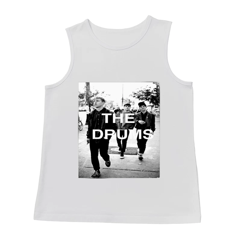 The Drums Band Members Walking on Street - Vintage Black and White Photo Male Tank Top