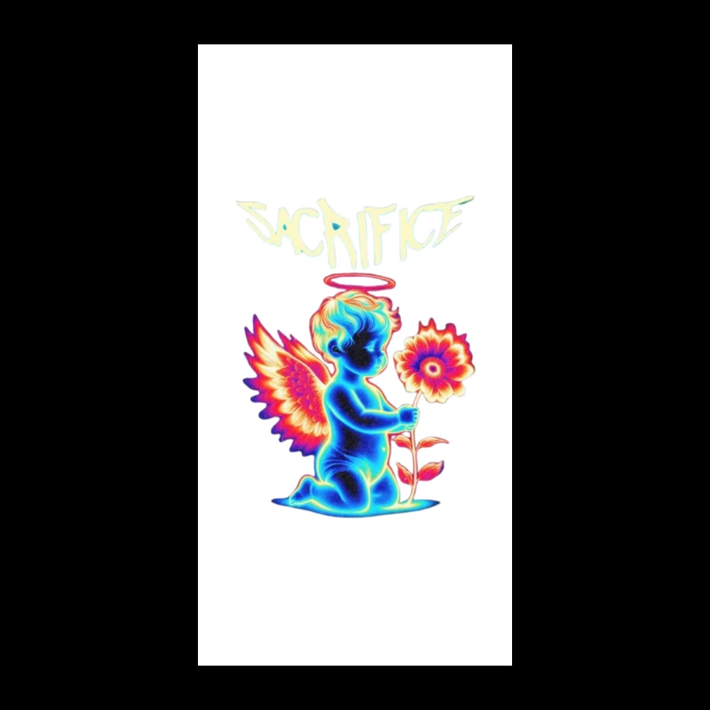 Neon Angel with Rainbow Wings - Sacrifice Art iPhone Case