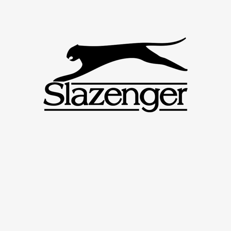 Slazenger Sports Brand Logo with Black Panther Silhouette Male Long Sleeve T-Shirt