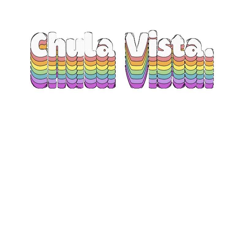 Chula Vista, CA  Retro Typography Design Tapestry