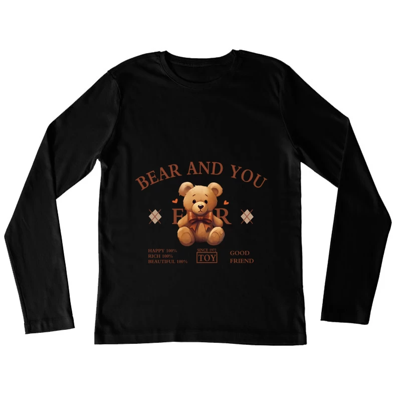 Niedlicher Teddybär für Freundschaft Damen Langarm T-Shirt
