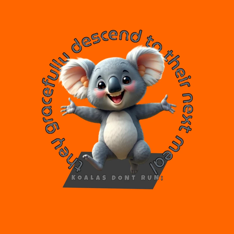 Playful Cartoon Koala Throw Pillow