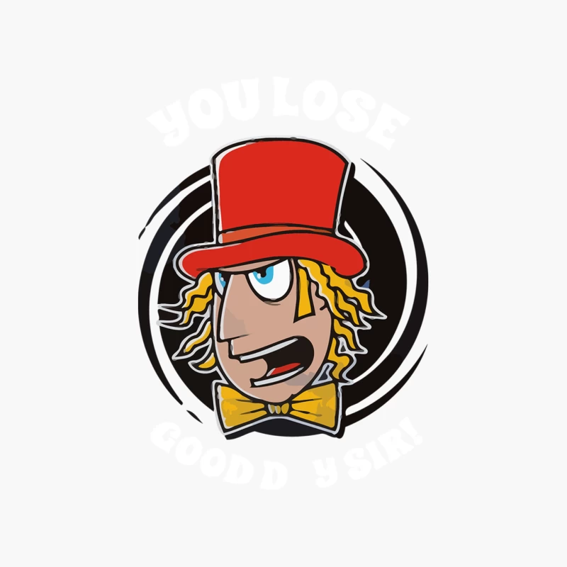 Quirky Cartoon Character with Red Top Hat and Bow Tie Cotton Tote Bag