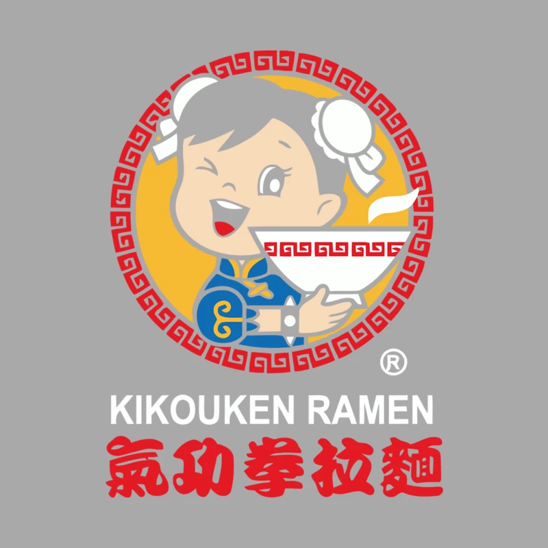 Cheerful Asian Noodle Mascot Logo Female Pullover Hoodie