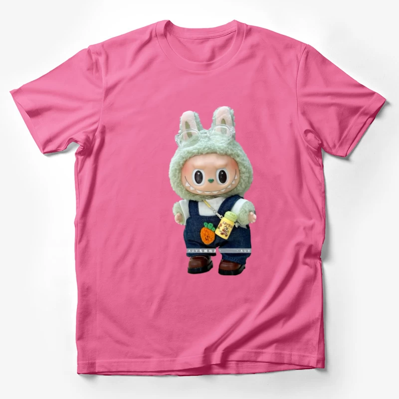 Niedliche Puppe mit Hasenohren und Overalls Herren T-Shirt