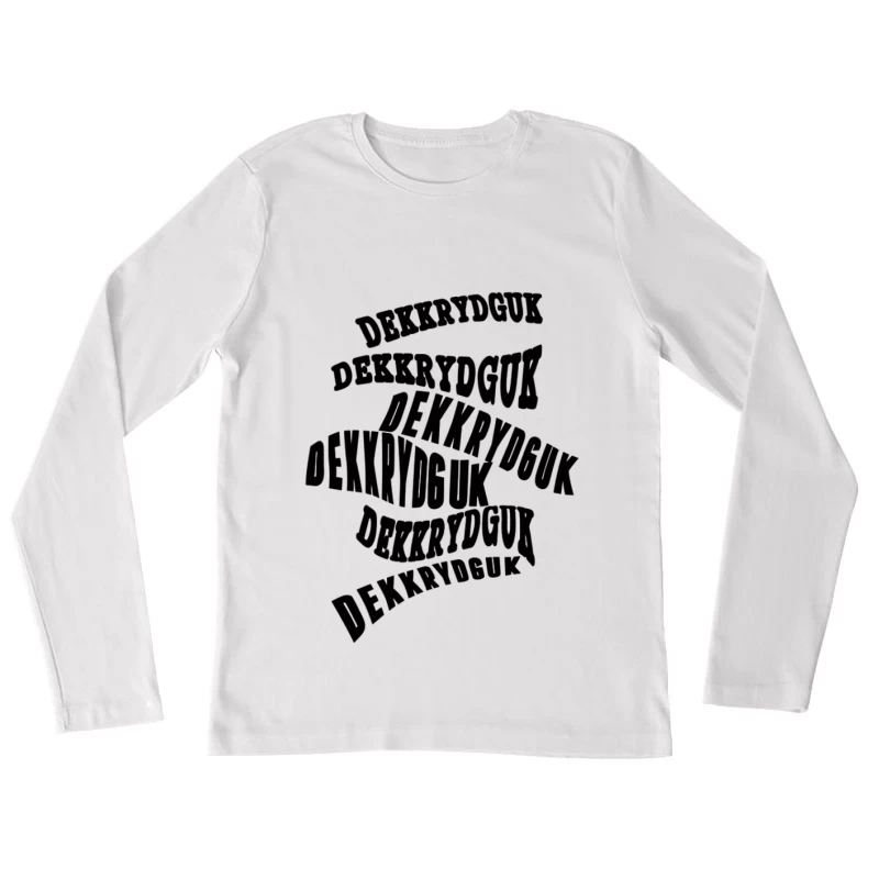 Optischer Effekt mit Schrift Damen Langarm T-Shirt