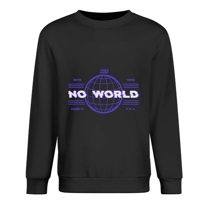 No World Globus Design Herren Pullover Sweatshirt