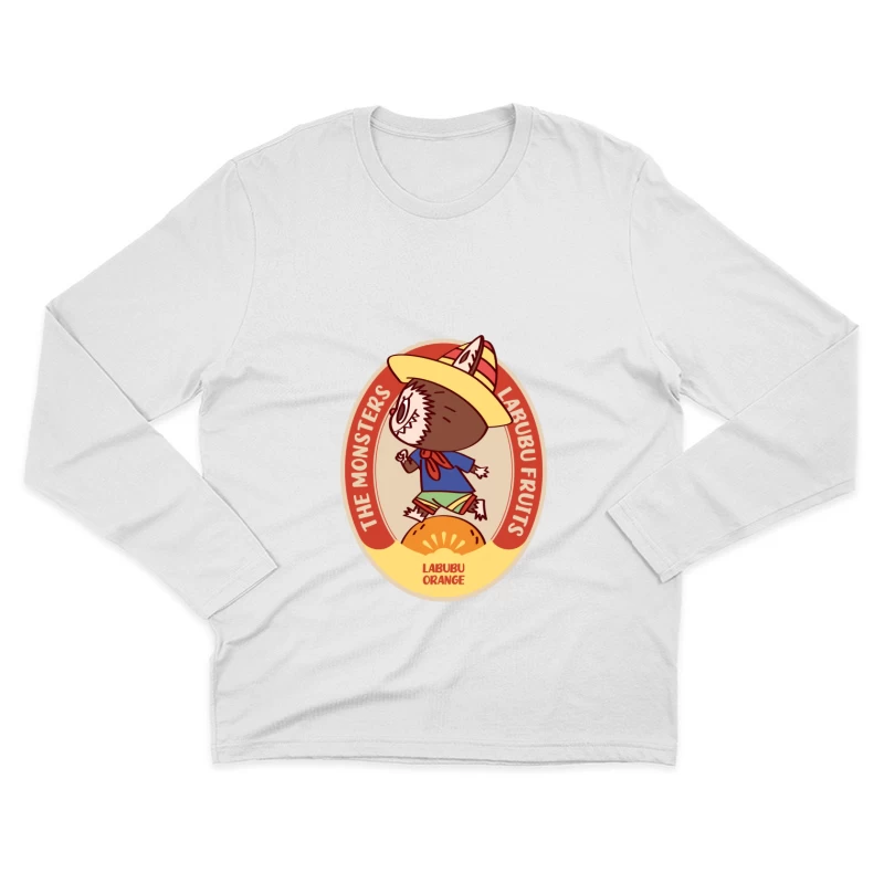 Labubu Orange Aufkleber Herren Langarm T-Shirt