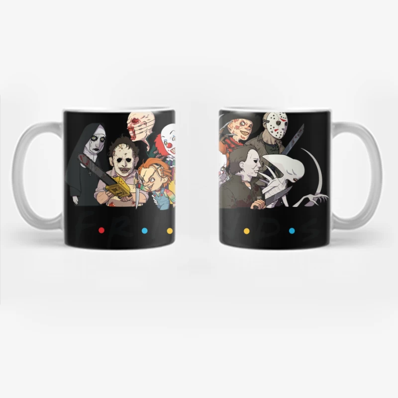 Horror Characters Parodying Friends Coffee Mug