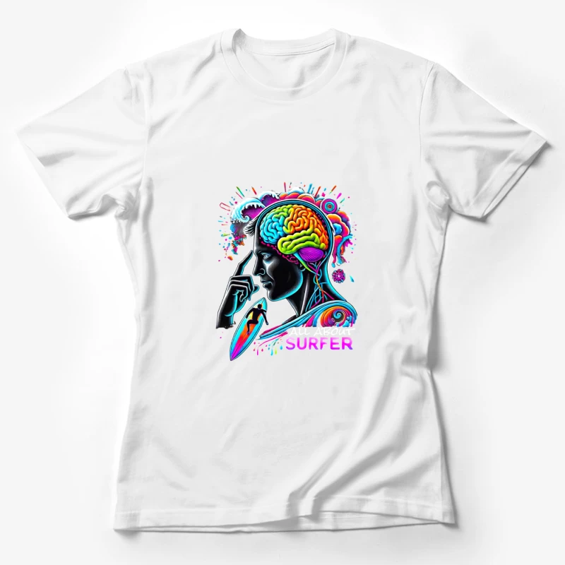 Psychedelic Surfer Brain Wave Art Female T-Shirt